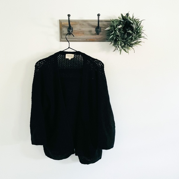Sezane Sweaters - Sezane Black Mohair Wool Knit Cardigan Sweater XS